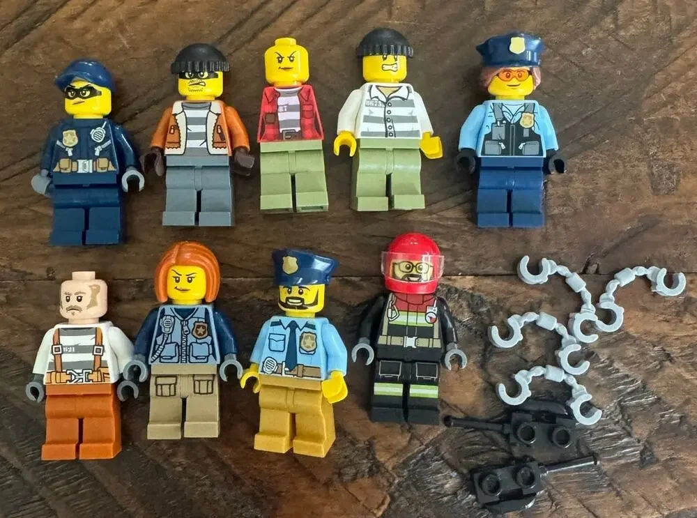 Misc Lot 15pc LEGO Mini Figures City Police/Fire AS IS Incomplete Set